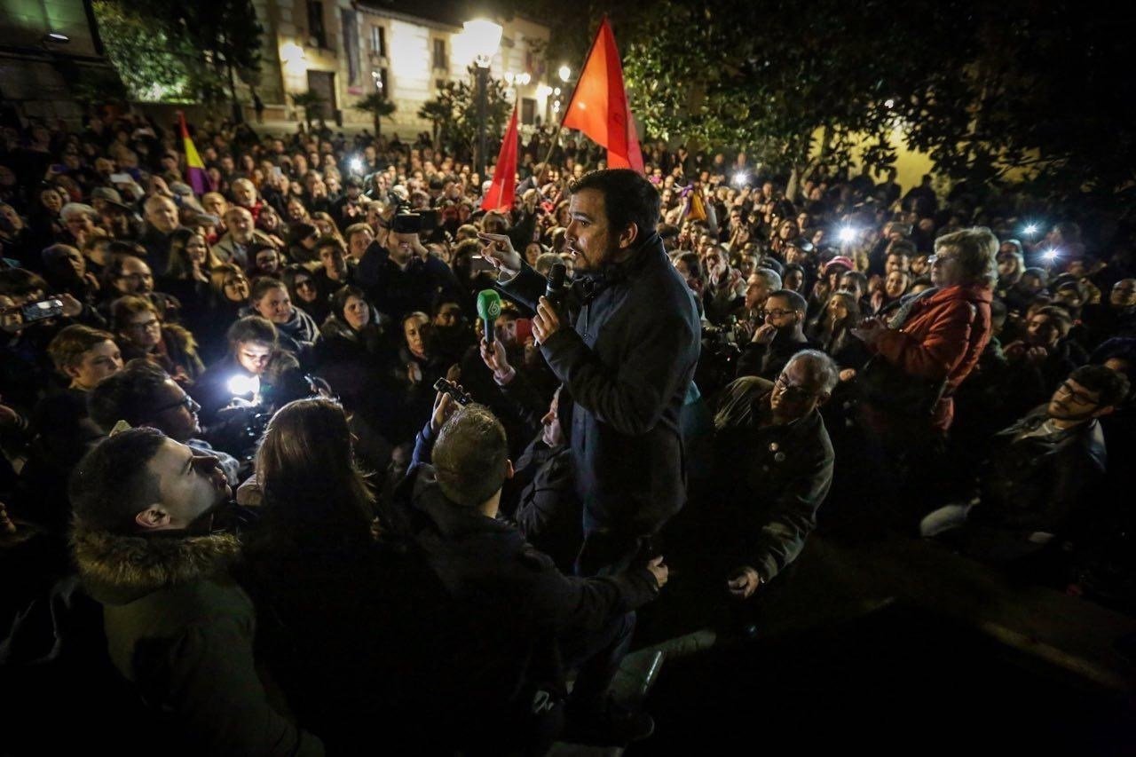 El candidato a la presidencia del Gobierno por IU-Unidad Popular, Alberto Garzón