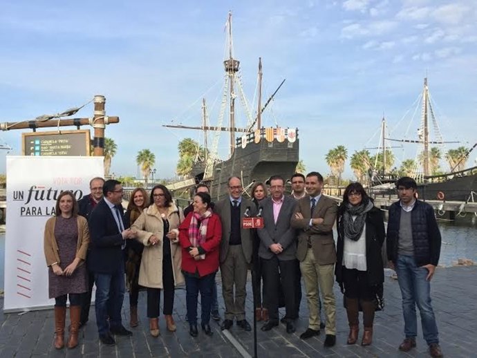Candidatos del PSOE en La Rábida, en Huelva.