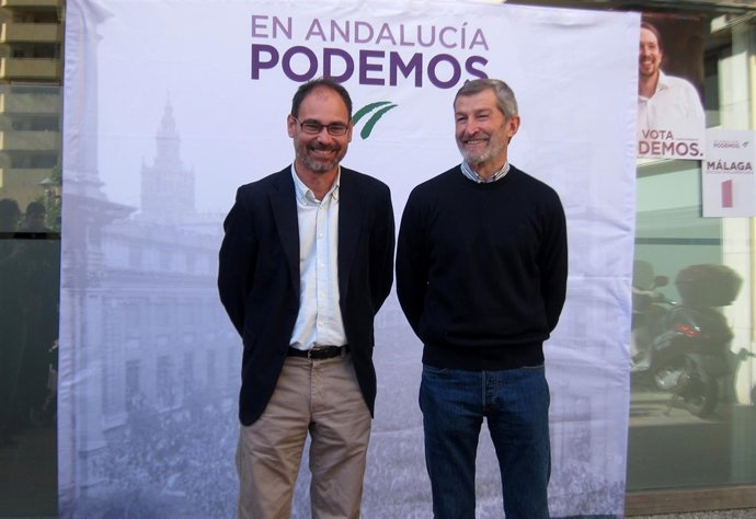 Alberto Montero y José Julio Rodríguez (Podemos) en Málaga
