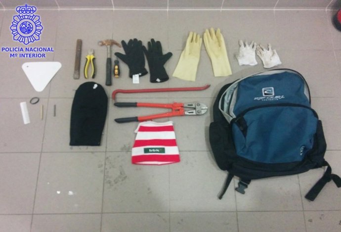 Material incautado el día de la detención