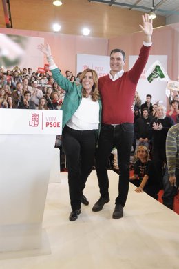 Susana Díaz y Pedro Sánchez en Sevilla