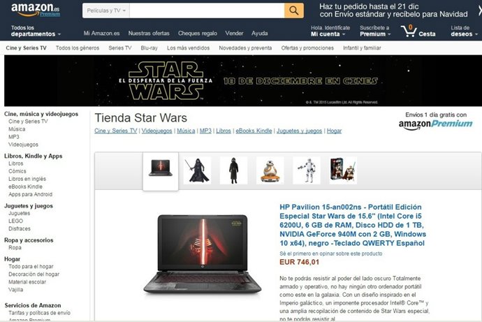 Tienda Star Wars de Amazon