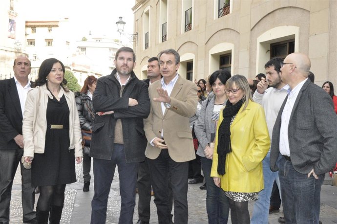 Rodríguez Zapatero, en su visita a Alcañiz