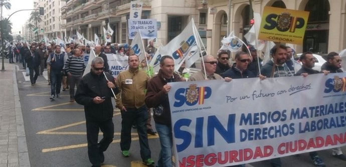 Manifestación convocada por el SUP este jueves en Sevilla