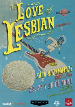 Cartel de los conciertos en Barcelona de Love of Lesbian