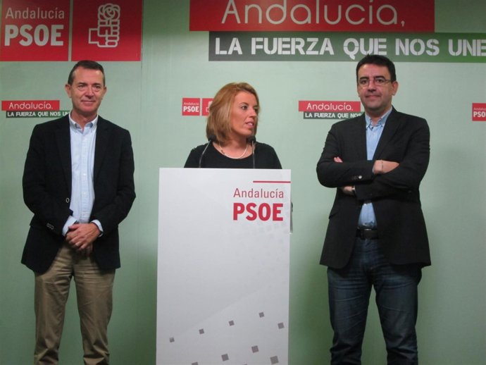 En el centro, la candidata del PSOE al Congreso, Sonia Ferrer