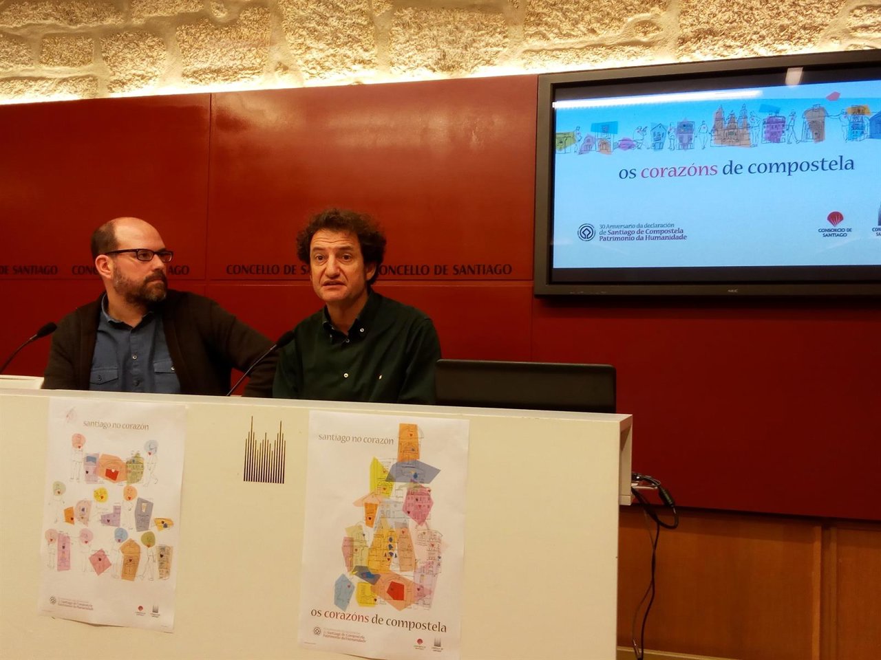 El alcalde de Santiago, Martiño Noriega, y el concejal Jorge Duarte