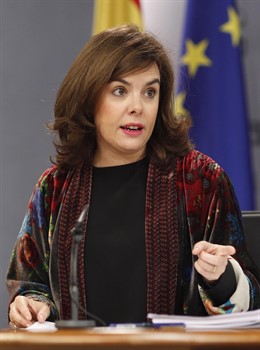 Soraya Sáenz de Santamaría tras el Consejo de Ministros