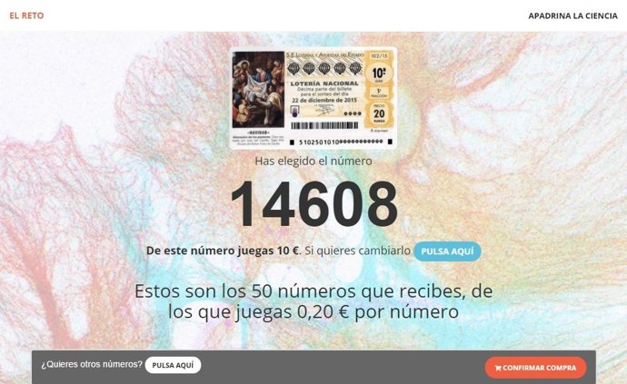 Captura www.Juegosolidario.Es de Décimo Solidario Lotería Navidad