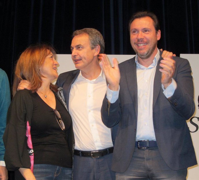 Zapatero junto a Rodríguez y Puente