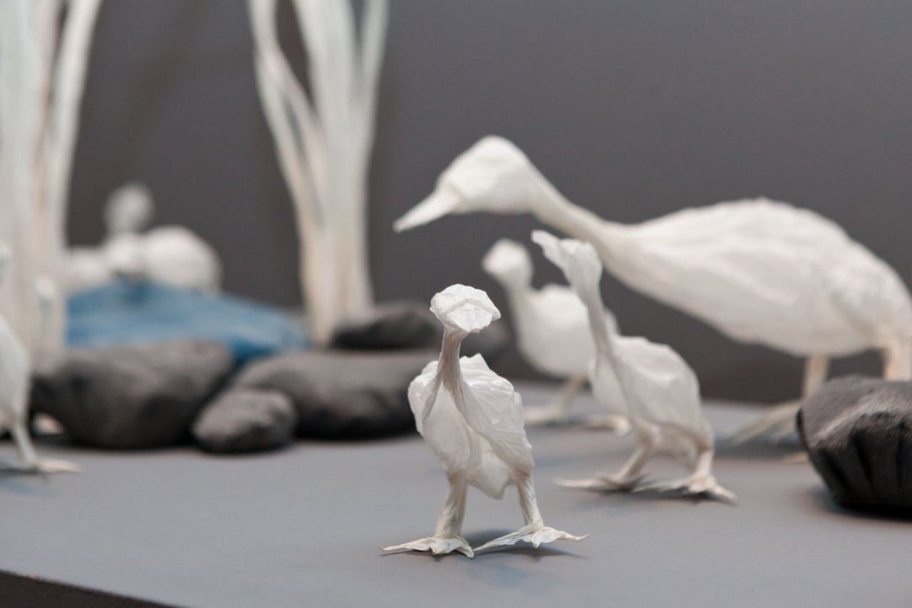 Cisnes de origami de Junior Jacquet