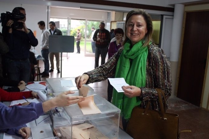 Ana Madrazo votando el 20D