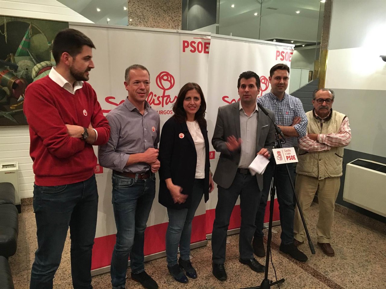 Tudanca comparece ante los medios con los candidatos por Burgos