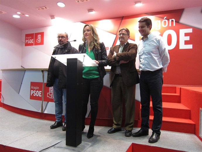 Lambán, Alegría, Rubio y Galeano, esta noche en la sede del PSOE
