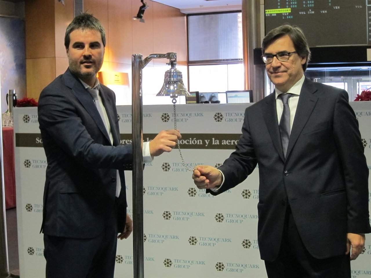 El c.Delegado de Tecnoquark C.Soler y el pte. M.Mauri