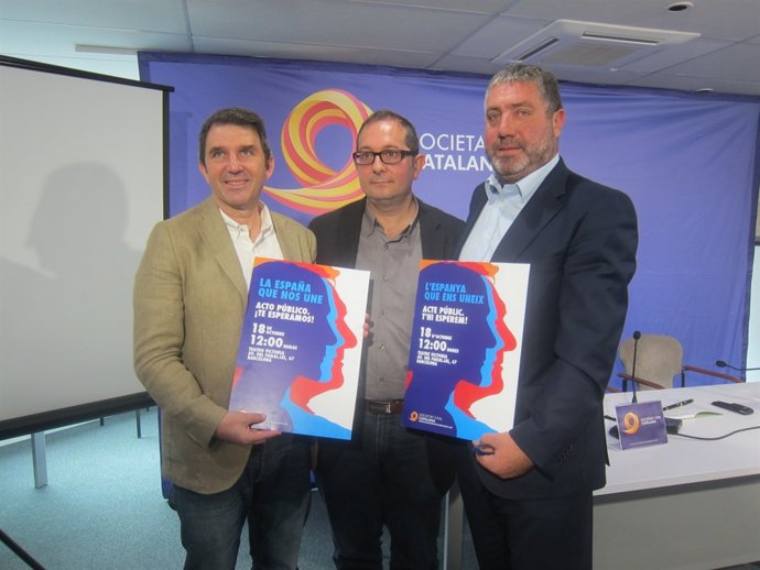 Los dirigentes de SCC J.Domingo, R.Arenas y S.Cadenas