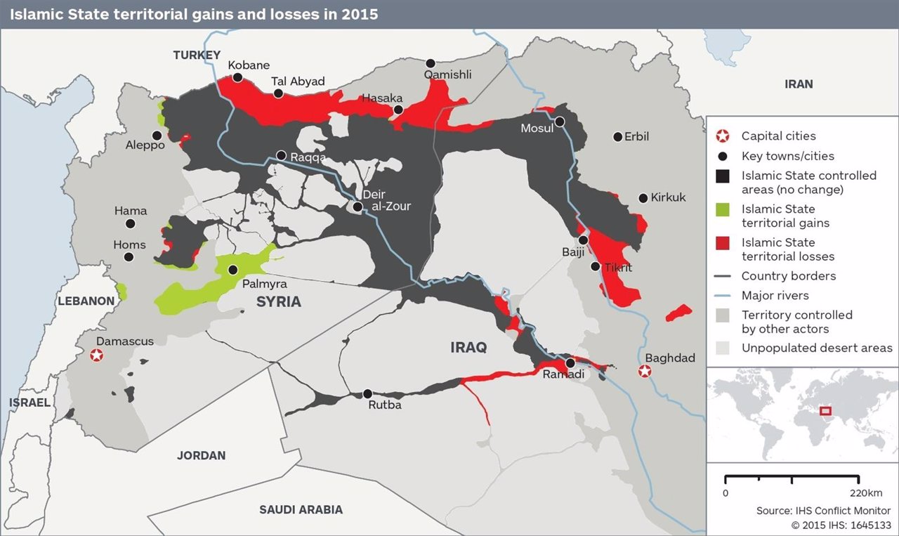 Pérdidas de territorio de Estado Islámico