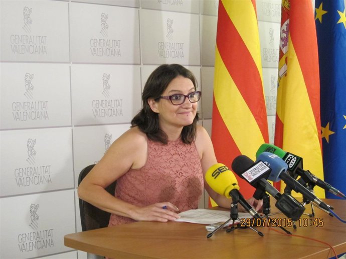 Mónica Oltra en rueda de prensa