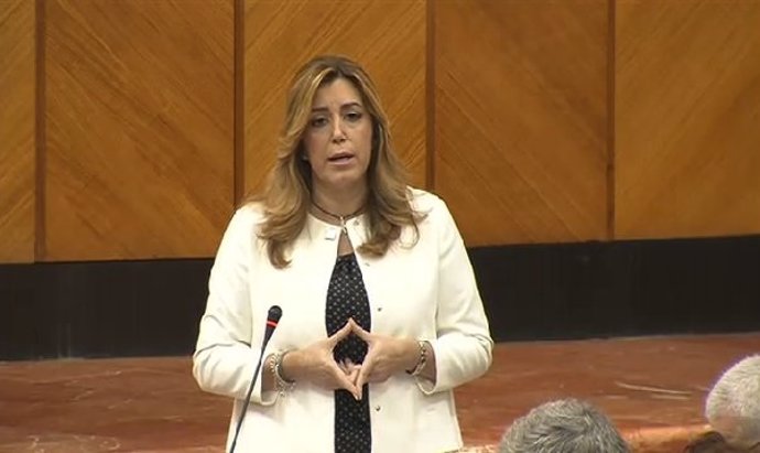 La presidenta de la Junta, Susana Díaz, en el Pleno del Parlamento de Andalucía