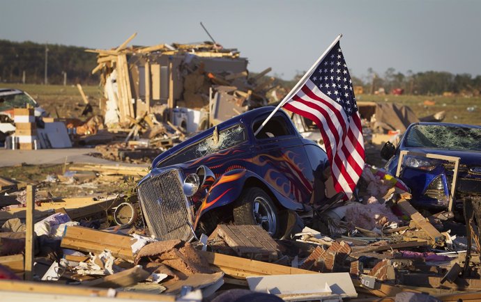 Tornado en Velonia, Arkansas (Estados Unidos)