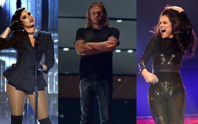 Demi Lovato, Christopher Mason y Selena Gomez