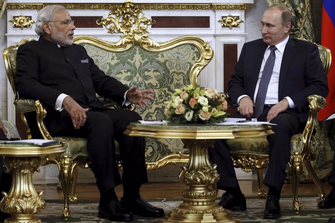 Narendra Modi y Vladimir Putin