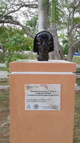 Busto de Octavio Augusto en la Mérida de México