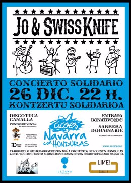 Cartel del concierto solidario de Jo & Swissknife 