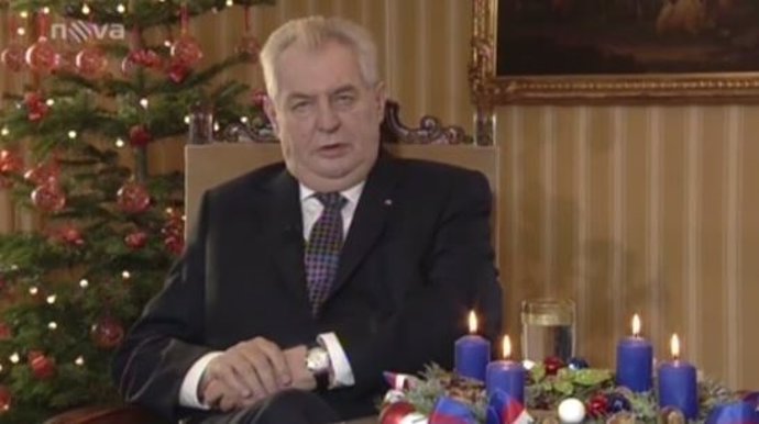 El presidente de República Checa durante su discurso Navidad