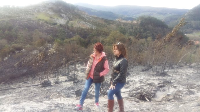 Puerto Gallego y Silvia Abascal visitan zona de incendios 