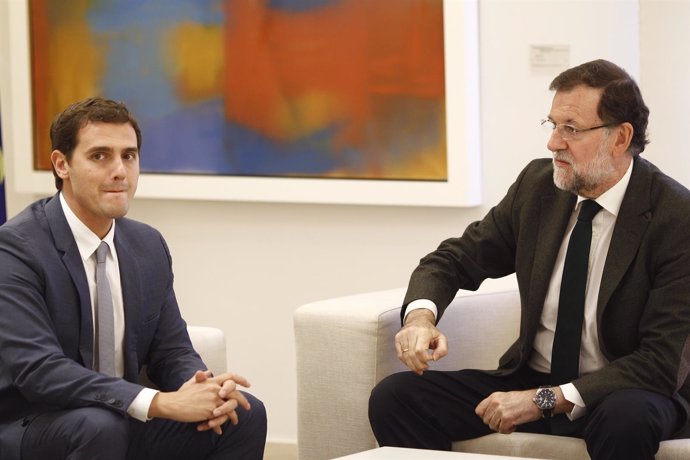 Albert Rivera y Mariano Rajoy en la Moncloa