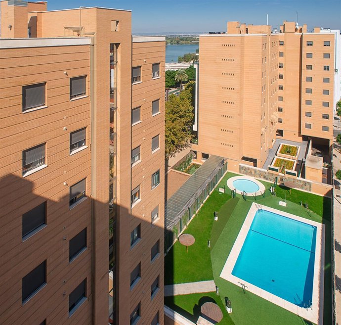 Imagen de la urbanización Jiménez Becerril, en Sevilla. 