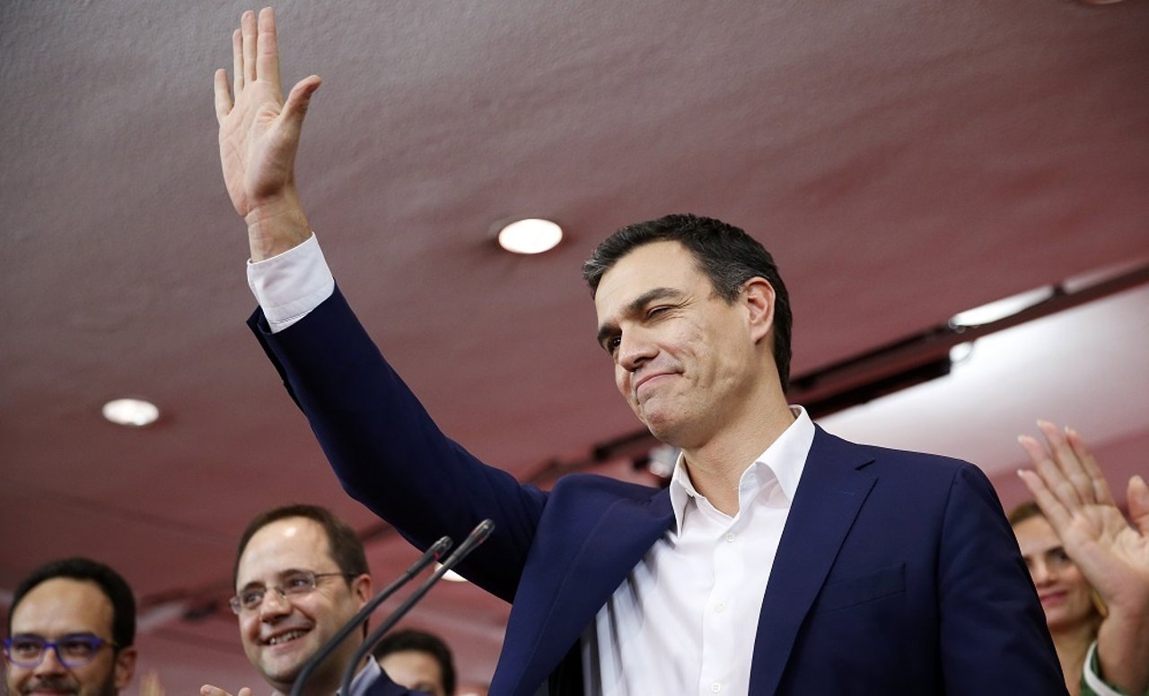 Pedro Sánchez en Ferraz