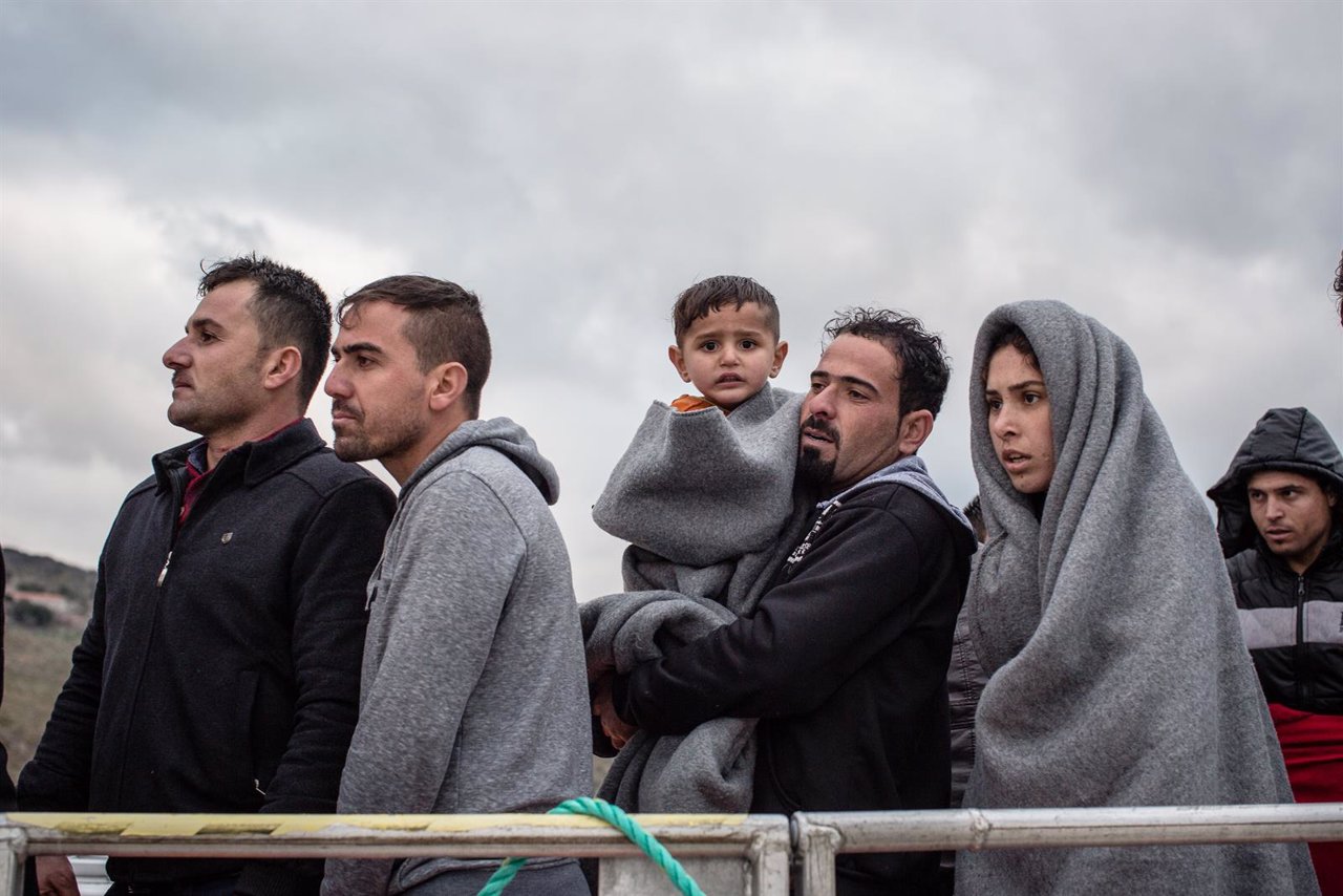 Refugiados rescatados por MSF en el Egeo