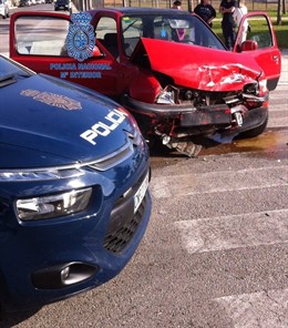 Coche siniestrado tras la huída de 'El Antoñito'