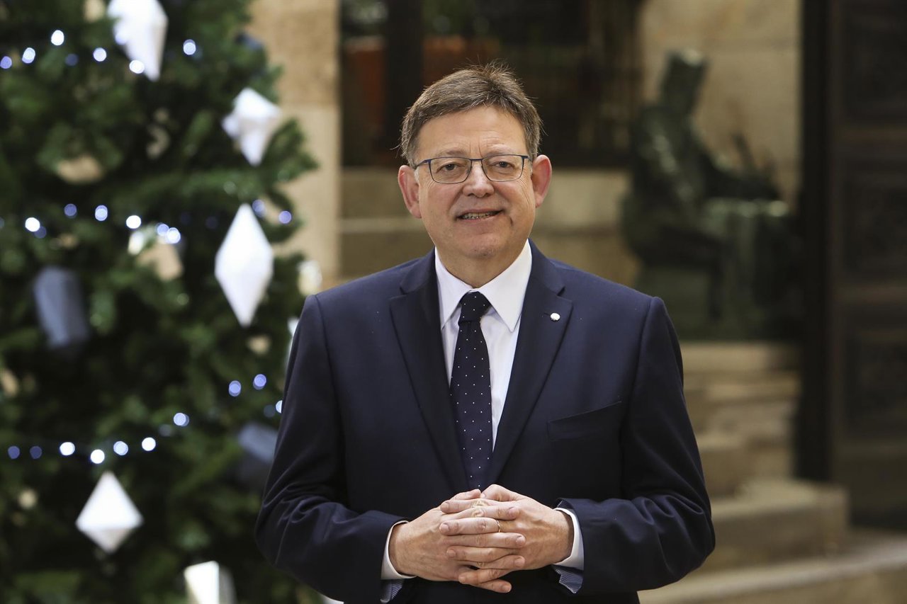 Ximo Puig durante su  Mensaje de Fin de Año