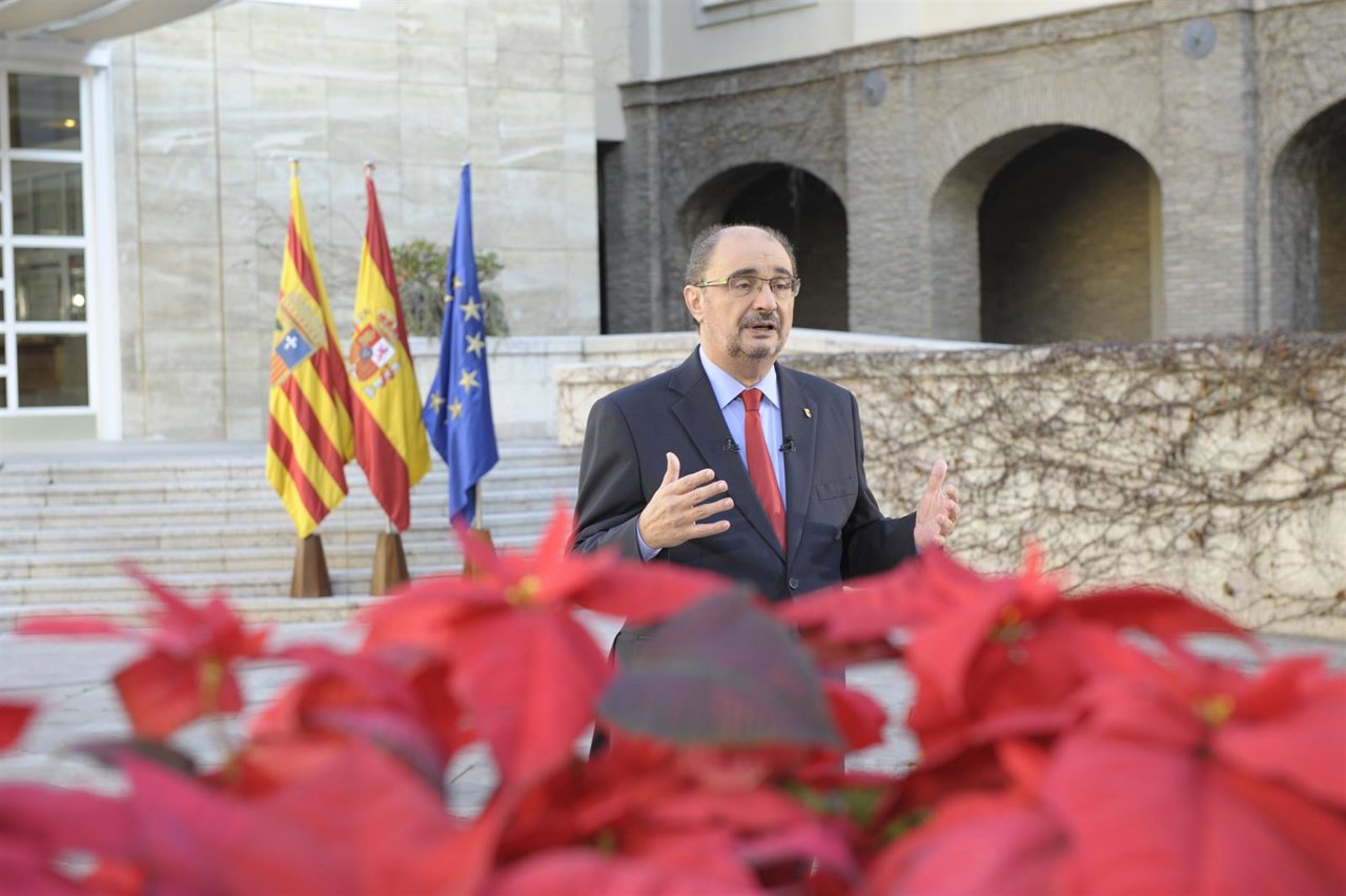 Javier Lambán durante su discurso de fin de año