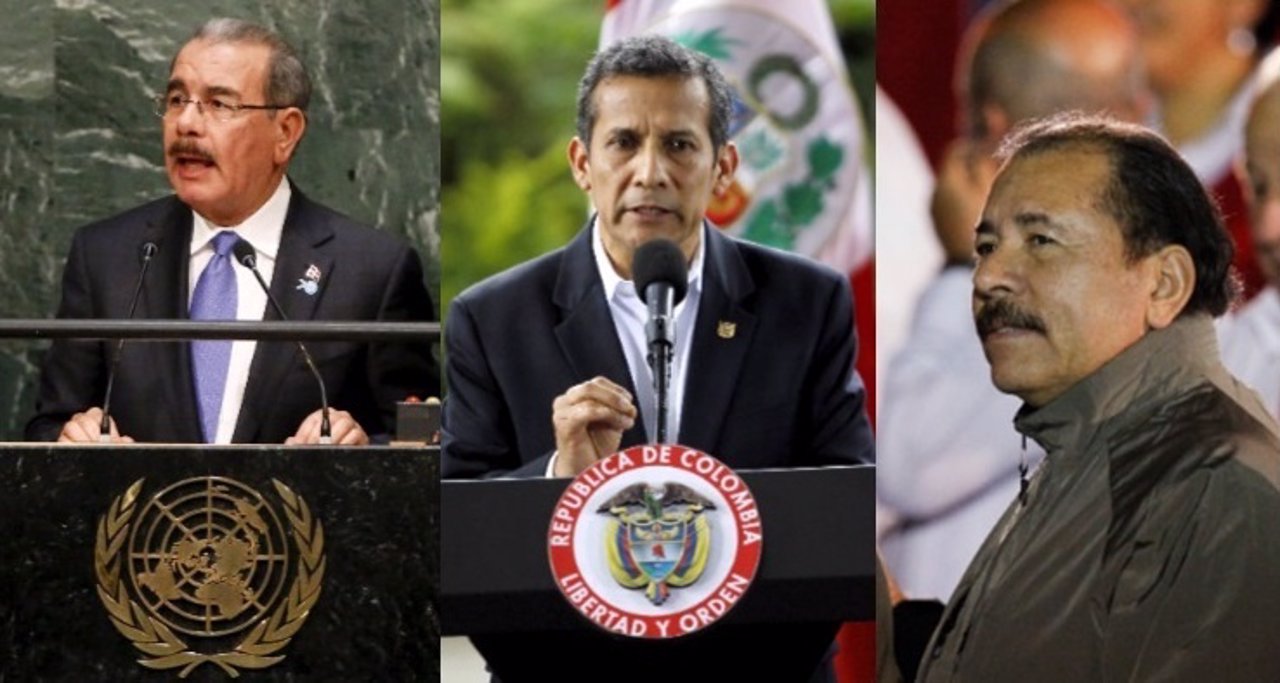 Danilo Medina, Ollanta Humala y Daniel Ortega