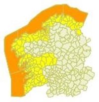 La costa gallega en alerta naranja el fin de semana por olas
