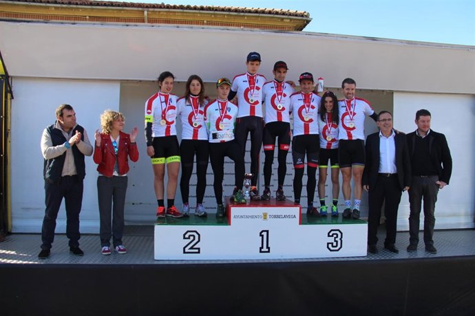 Podio del Campeonato de Ciclocross de Cantabria