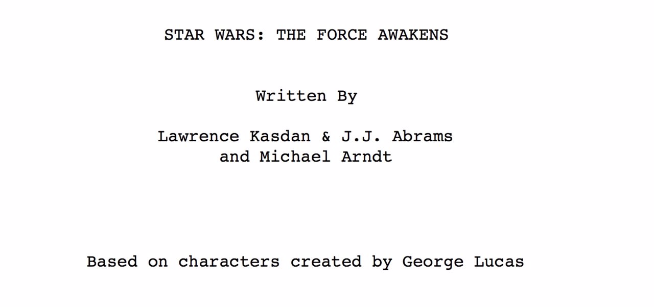 Portada del guion de Star Wars: El despertar de la Fuerza