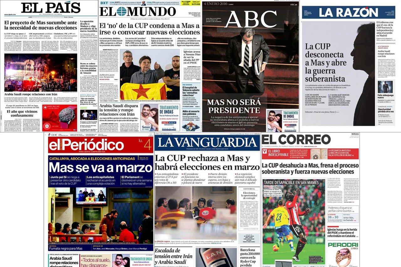 Portadas del lunes, 4 de diciembre 