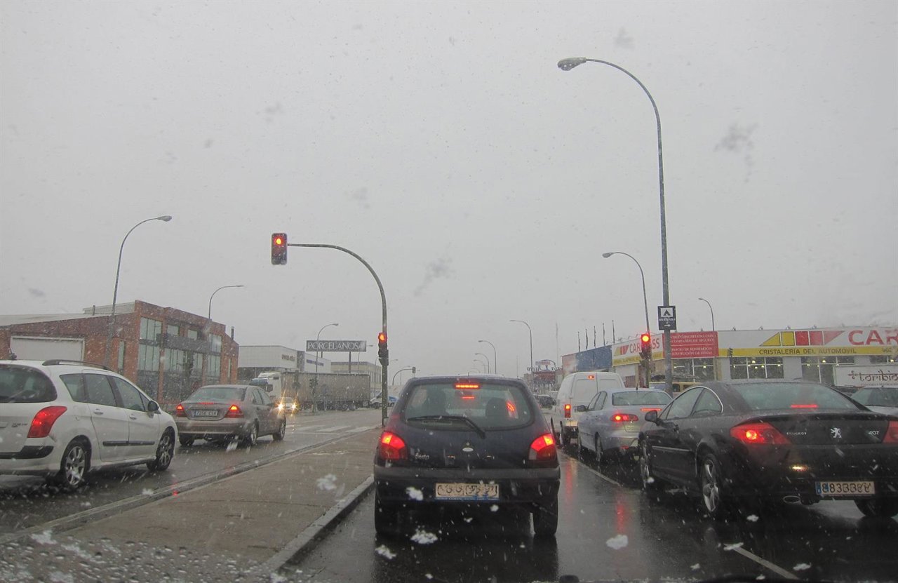 Nieve el pasado invierno en los accesos a Salamanca