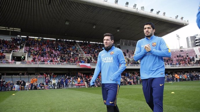 Leo Messi Luis Suárez Barcelona entrenamiento