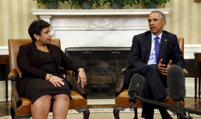 Obama y la fiscal general de Estados Unidos, Loretta Lynch