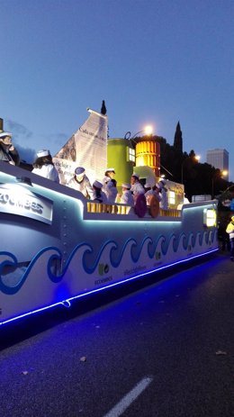 Barco con materiales reciclados de Ecoembes en la Cabalgata de Reyes de Madrid