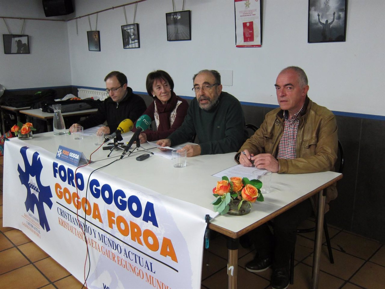 Urabayen, Berasategi, Pagola y Pérez en la rueda de prensa