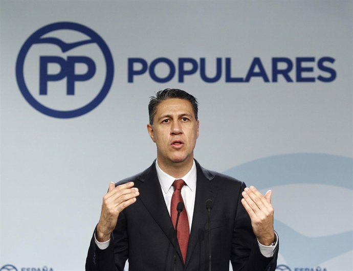 Xavier García Albiol en la sede del PP