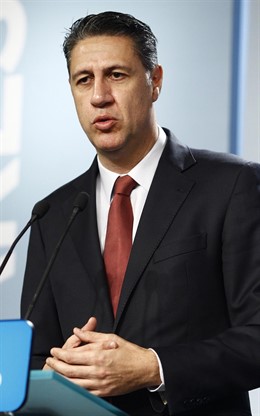 Xavier García Albiol en la sede del PP