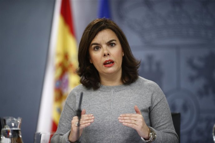 Soraya Sáenz de Santamaría tras el Consejo de Ministros